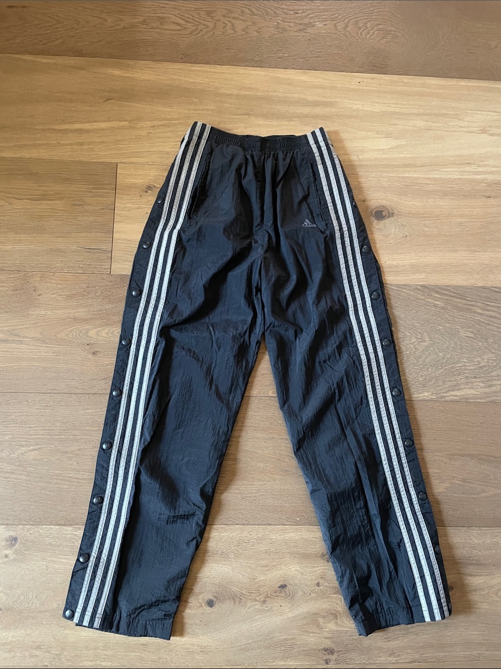 Vintage Adidas Three Stripped Tear Away Snap Pant Size Small